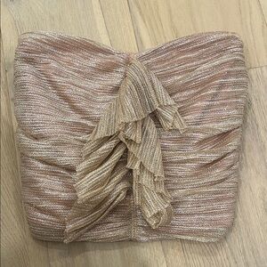 Gold Strapless Ruched Top